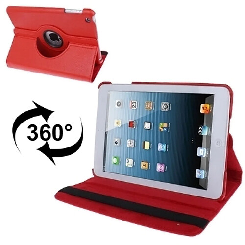 Wewoo Smart Cover rouge pour iPad mini 1/2/3 360 degrés Rotatif Litchi Texture étui en cuir avec support