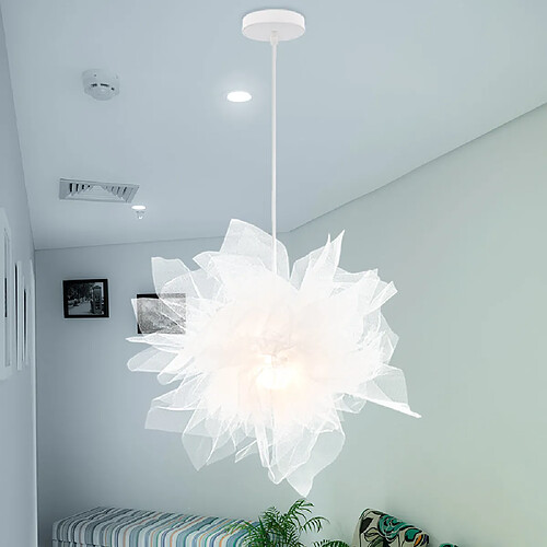 Stoex Lustre Suspension Contemporain Diamètre 70 cm E27 Blanche , Abat-jour Luminaire Plafonnier pour Chambre de l'enfant, Salon, Décor