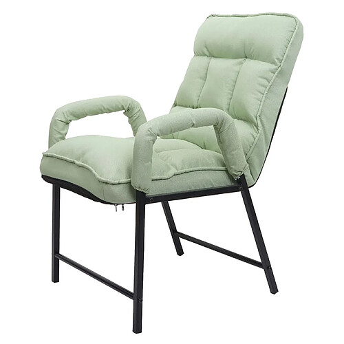 Decoshop26 Chaise rembourrée fonction inclinable en métal et tissu vert menthe 04_0006339