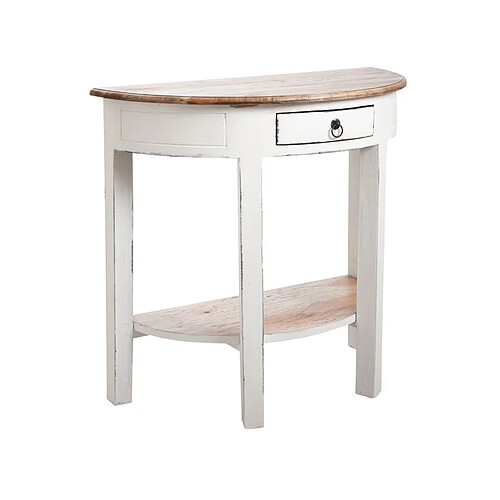 Aubry Gaspard Console demi-lune en acajou Blanc antique.