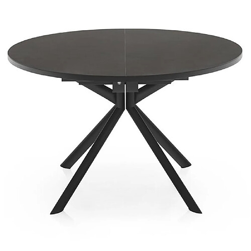 Inside 75 Table extensible 6 couverts GIOVE 165 cm pieds métal plateau céramique noir