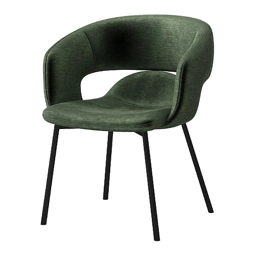 Moloo TRAVIS-Fauteuil de table en tissu Retro Sauge et métal noir