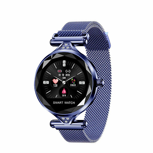 Chrono Montre Connectée Chronus pour femme, traqueur de fitness avec fréquence cardiaque, caméra à distance Bluetooth étanche à la pression artérielle, Montre Connectée compatible pour les téléphones iOS Android iPhone Samsung. Meilleur cadeau(Bleu)