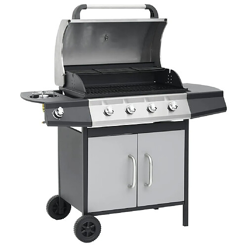 vidaXL Barbecue à gaz 4+1 zones cuisson Noir et argenté Acier et inox