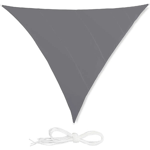 relaxdays Voile d?ombrage Triangle diffuseur d?Ombre Protection Soleil Balcon Jardin UV 6x6x6 m Toile imperméable, Gris