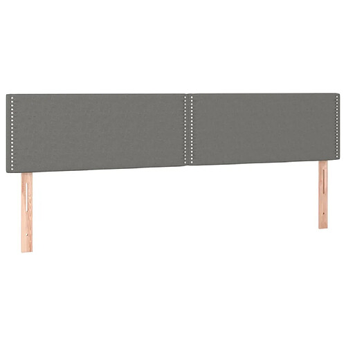 Maison Chic Lot de 2 Têtes de lit design pour chambre - Décoration de lit Gris foncé 90x5x78/88 cm Tissu -MN77033