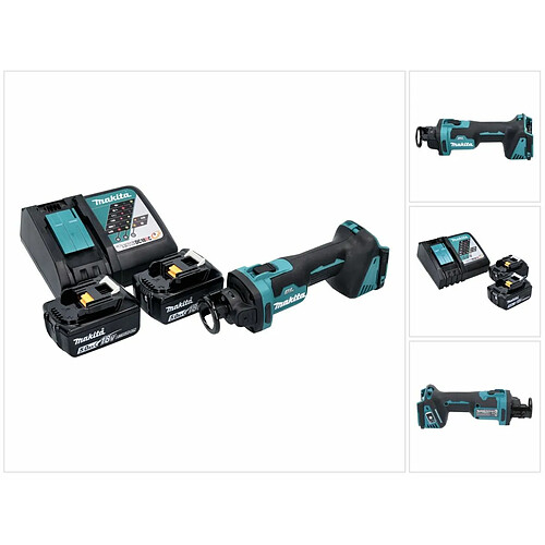 Makita DCO181RT Affleureuse plaque de plâtre sans fil 32000 tr/min Brushless 18V + 2x Batteries 5,0Ah + Chargeur