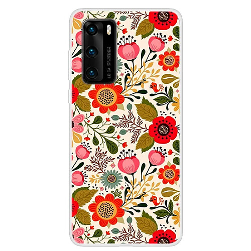 Coque en TPU impression de motifs fleurs vives pour votre Huawei P40