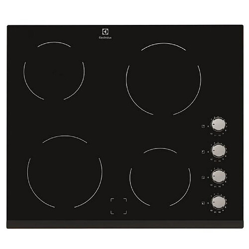 Table de cuisson vitrocéramique 60cm 4 feux 6000w noir - ehv6140fok - ELECTROLUX