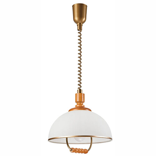 EPIKASA Suspension Ramona, Cuivre, Bois, 30x30x64 cm