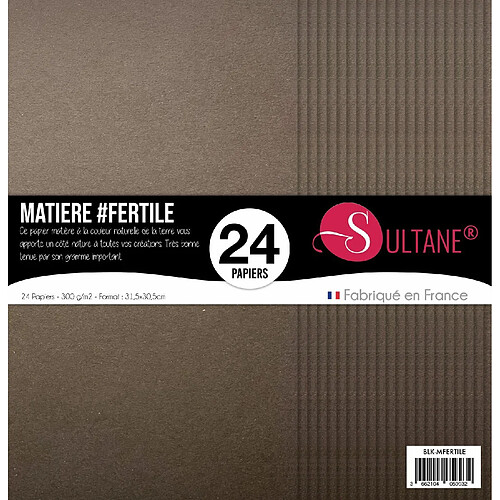 Sultane A 24 papiers Scrapbooking Marron - 300g/m2 - H : 30,5 cm