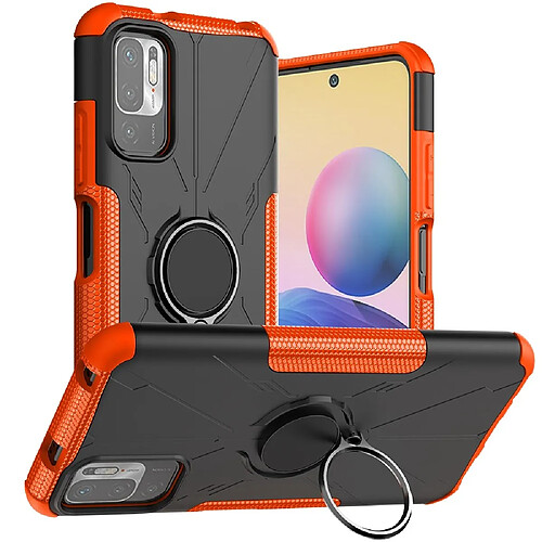 Coque en TPU anti-chocs avec béquille pour votre Xiaomi Poco M3 Pro 4G/5G/Redmi Note 10T 5G/Redmi Note 10 5G - orange