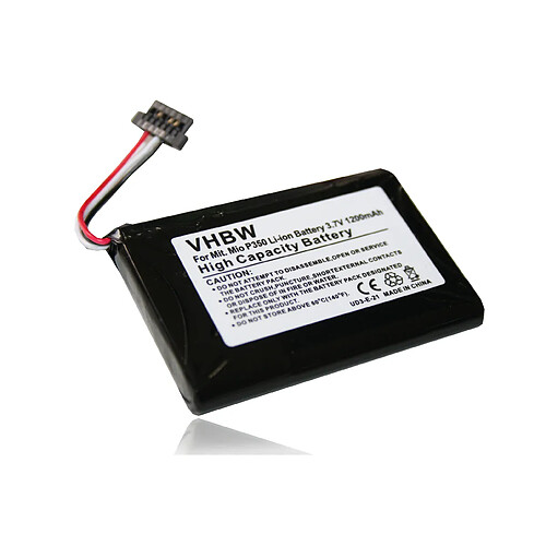 vhbw batterie Li-Ion 1200mAh (3.7V) pour assistant traffic Becker Z098 comme 541380530006, BL-LP1230, 11-D00001 U, 541380530005, BP-LP1200/11-D0001 MX