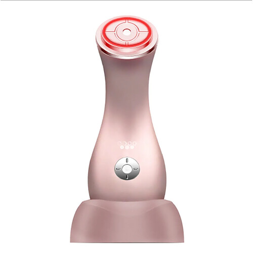 Chrono Machine de levage faciale Masseur facial ultrasonique à haute fréquence EMS RF LED Photon Retrait des rides Appareil de beauté Maison Portable Femme Cou, yeux et menton Machine de serrage de la peau(Or rose)