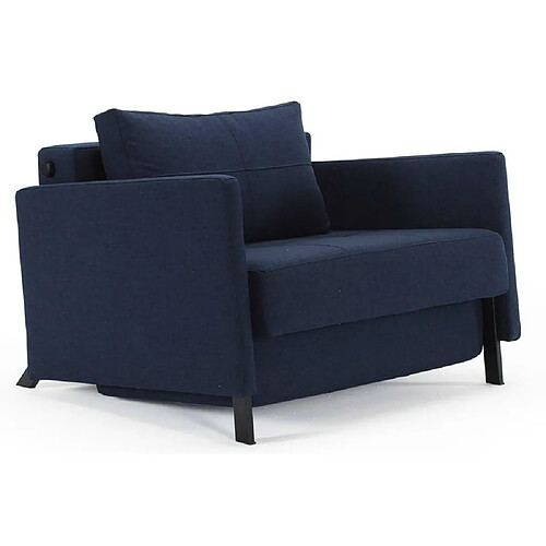 Inside 75 INNOVATION LIVING Fauteuil design avec accoudoirs SOFABED CUBED 02 ARMS Mixed Dance Blue convertible lit 200*90cm