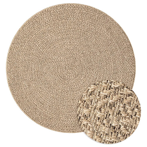 vidaXL Tapis 160 cm aspect jute intérieur et extérieur