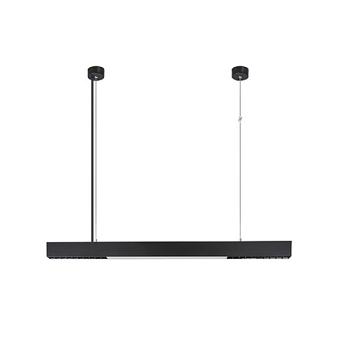 NETTLIFE Suspension LED Noir Diam.107CM Moderne 32W Dimmable Aluminium Hauteur Réglable avec Télécommande Long Linéaire pour Salle à Manger Bureau