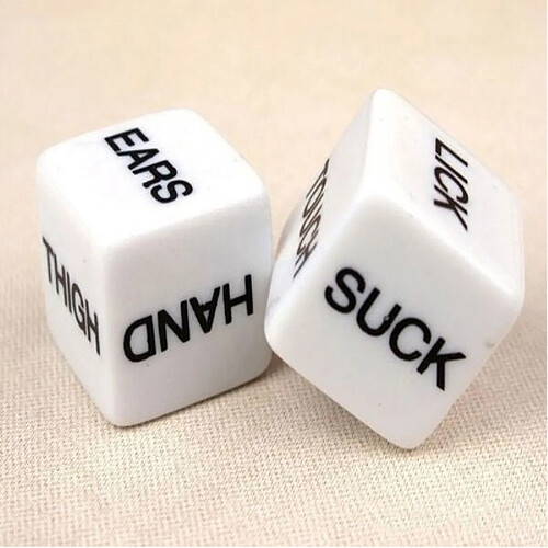 Wewoo 2 PCS Funny Sex Dice Humour Party Gambling Jeux pour adultes Toys Cuboid Blanc