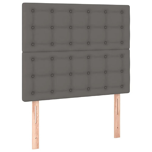 Maison Chic Lot de 2 Têtes de lit design pour chambre - Décoration de lit Gris 100x5x78/88 cm Similicuir -MN70456