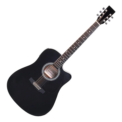 Classic Cantabile WS-10BK-CE Guitare Folk / de Western Noir Avec Microphone