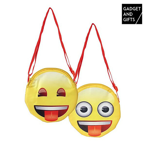 Totalcadeau Sac émoji avec fermeture éclair et sangle réglable - Sac à main emoticone pas cher