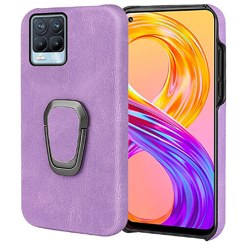 Coque en TPU + PU avec béquille, violet pour votre Realme 8/8 Pro