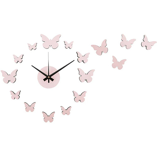 Karlsson Horloge murale pastel DIY Butterfly rose pâle.