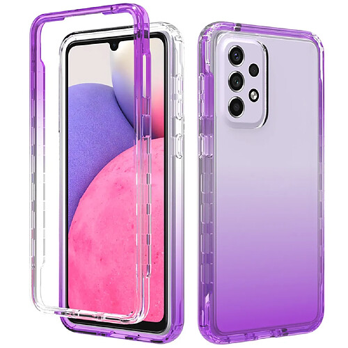 Coque en TPU antichoc, dégradé de couleur dégradé violet pour votre Samsung Galaxy A33 5G