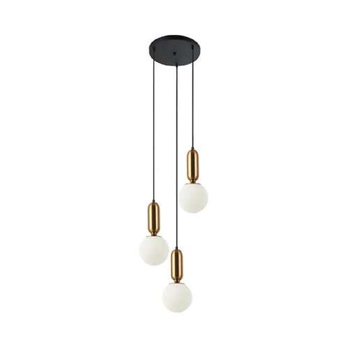 Luminaire Center Suspension Aldeva Verre,Acier Antique Bronze