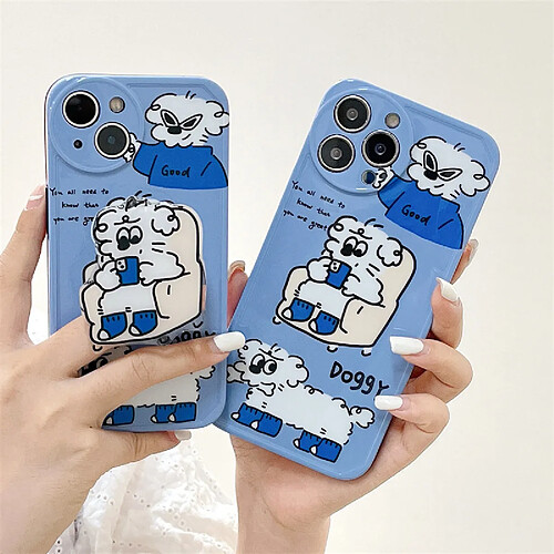 GUPBOO Étui pour iPhone11 Support de boîtier de téléphone portable de dessin animé de chien de canapé japonais et coréen femelle