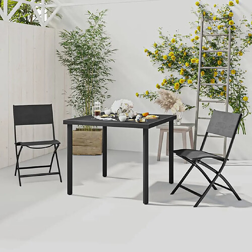 Ensemble salle à manger de jardin 3 pcs,Table et chaise à dîner d'extérieur Acier -MN82430