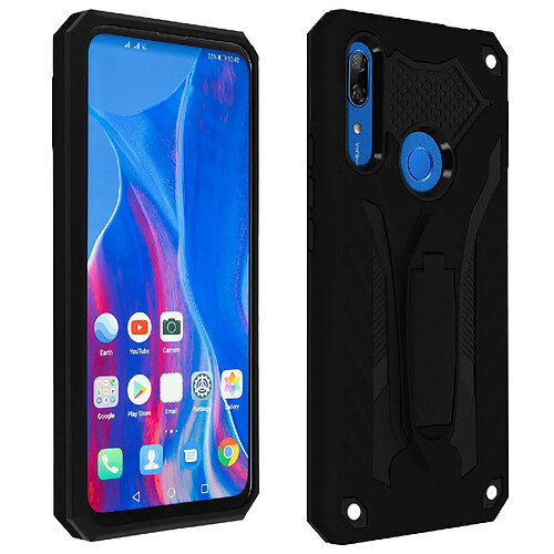 Avizar Coque Huawei P Smart Z / Honor 9X Bi-matière Antichoc Béquille Support Noir