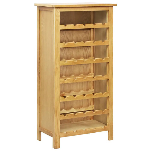 vidaXL Range bouteille 56x32x110 cm Bois de chêne solide