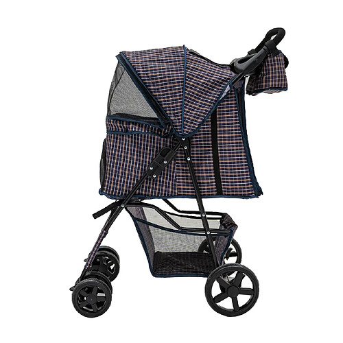 Monstershop Poussette pour Animal de Compagnie et Sac Caddy – Tartan Bleu