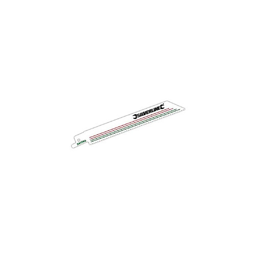 5 lames de scie sabre, Pas de 2,5 mm LU 150mm 10 TPI pour métal/bois - 244966 - Silverline