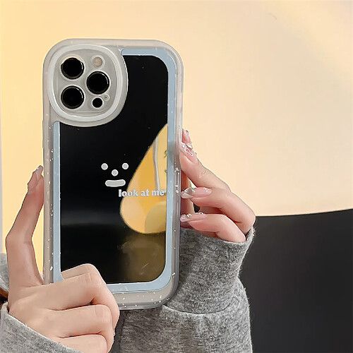 GUPBOO Étui pour iPhone13Pro étui de téléphone miroir simple smiley pour femme anti-chute