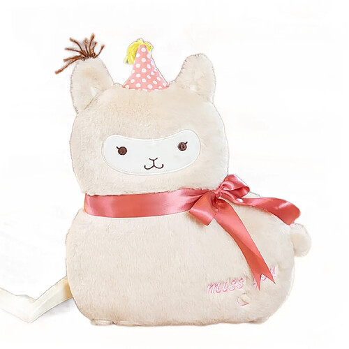 Universal 40 cm Poupée Mademoiselle Alpaga à poils longs Poupée animale mignonne Peluche douce Oreiller bébé Compagnon de sommeil Cadeau Home Deco | Oreiller de luxe.