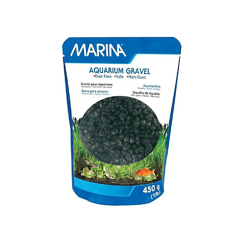 MARINA Gravier Deco noir - 450 g - Pour aquarium