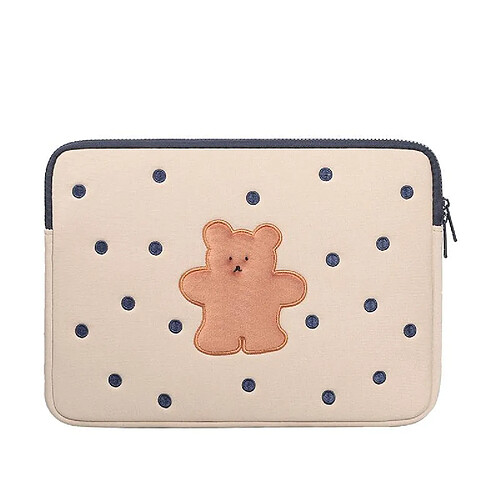 Universal 13 pouces Cartoon Point Case Cute Korean Cute Bear Protective Cover Laptop iPad Pro Storage Sleeve Inside Pocket | Cosmetic Bag Case