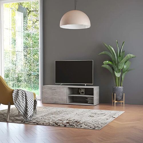 vidaXL Meuble TV Gris béton 120x34x37 cm Bois d’ingénierie