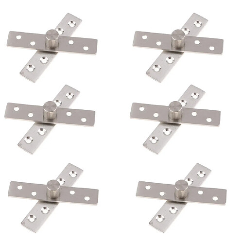 6Pcs Charnière De Pivot De Porte à 360 Degrés, Charnières De Pivot D'axe De Porte Cachées En Rotation En Acier Inoxydable, Charnière De Porte Rotative