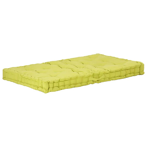 Decoshop26 coussin de canapé palette 100 % coton 120x80x10 cm vert DEC021820