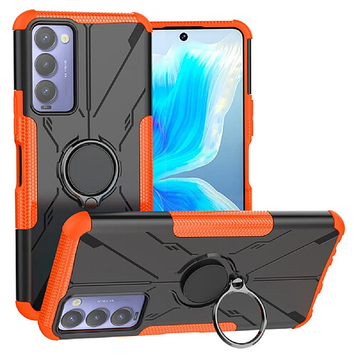 Coque en TPU 2-en-1, airbag quatre coins avec béquille pour votre Tecno Camon 18 - orange