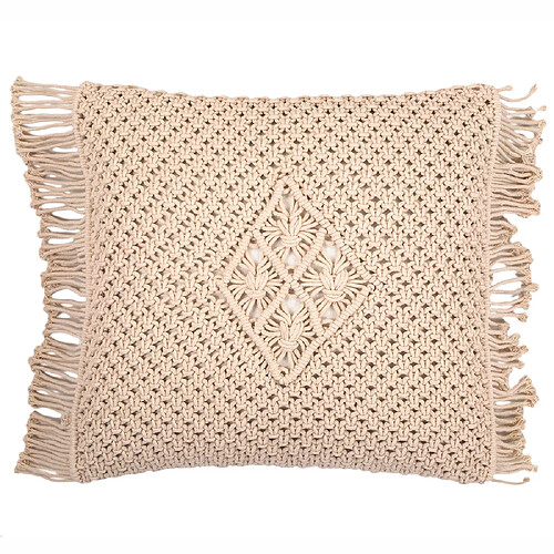 ICONIK INTERIOR Coussin de style boho Bali - Housse et Rembourrage inclus - Sefira Crème