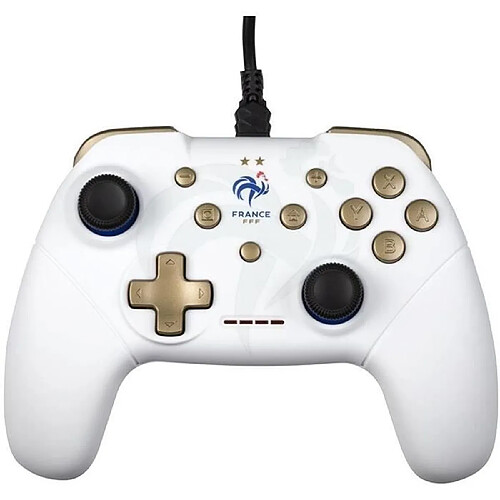 Manette - KONIX - Blanc - Switch et PC - Sous Licence Officielle FFF