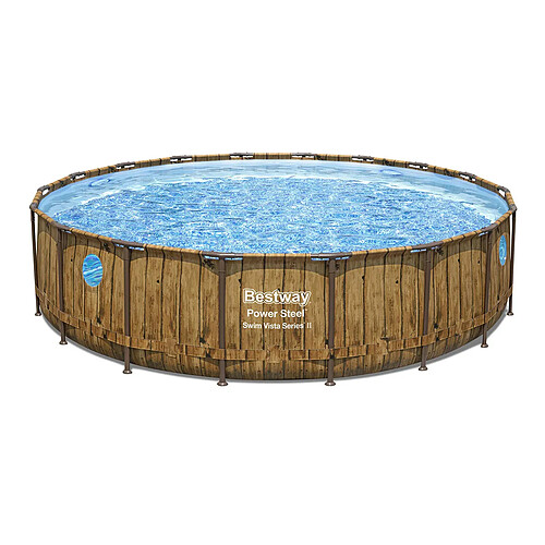 Piscine tubulaire Power Steel SwimVista avec hublots ronde 5,49 x 1,22 m - Bestway