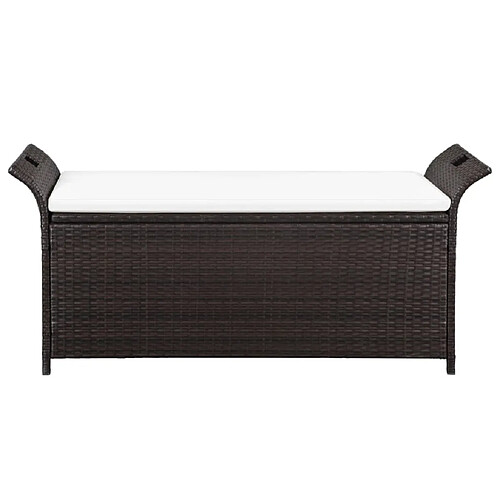 Maison Chic Banc de jardin | Banquette de jardin | Chaise Relax avec coussin 138 cm Résine tressée Marron -MN50024