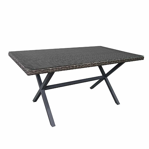 Table à Manger de Jardin Chillvert Varenna Acier Rotin Synthétique 160x90x73 cm Gris Verre