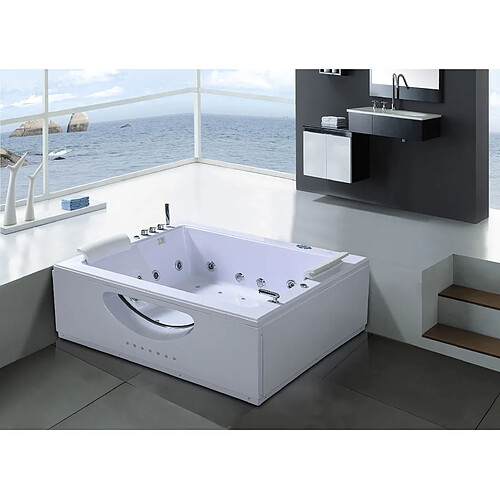 Simba BAIGNOIRE BALNEO BAIN BALNEO TOURBILLON MASSANTE SPA 178 x 147 cm Bali BLANC