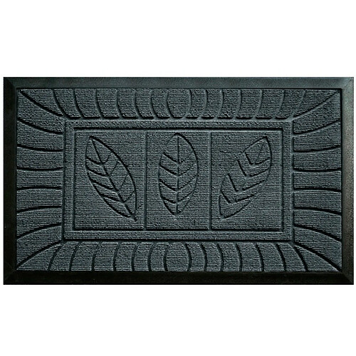 Paris Prix Tapis d'Entrée Feuilles 45x75cm Gris